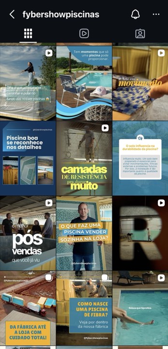 Feed do Instagram @fybershowpiscinas